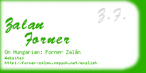 zalan forner business card