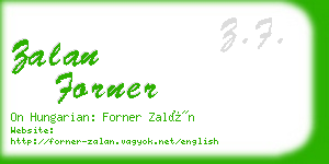 zalan forner business card